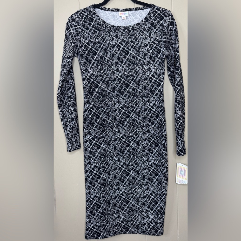 NWT LuLaRoe Debbie Long Sleeve Stretch Bodycon Midi Dress Size XS